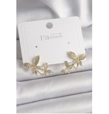 Pirinç Gold Renk Zirkon Taşlı Model Kadın Küpe - TJ-BKP9838