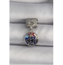316L Çelik Gümüş Renk Sallantı Dünya Model Nomination Charm - TJ-BC1117