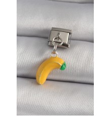 316L Çelik Gümüş Renk Sallantı Muz Model Nomination Charm - TJ-BC1167