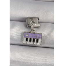 316L Çelik Gümüş Renk Sallantı Mor Piyano Figür Nomination Charm - TJ-BC1179