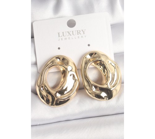 Pirinç Gold Renk Kemik Halka Model Kadın Küpe - TJ-BKP10043