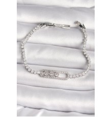 Pirinç Gümüş Renk Su Yolu Zirkon Taşlı Messika Model Kadın Bileklik - TJ-BB6628