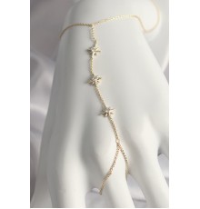 Pirinç Gold Renk Zirkon Taşl Yıldız Model Kadın Şahmeran - TJ-SN600