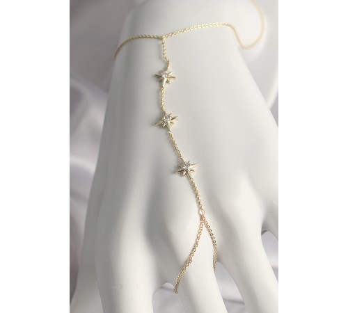 Pirinç Gold Renk Zirkon Taşl Yıldız Model Kadın Şahmeran - TJ-SN600