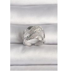 Pirinç Gümüş Renk Ayarlanabilir Zirkon Taşlı Kadın Yüzük - TJ-BYK3586