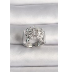 Pirinç Gümüş Renk Ayarlanabilir Baget Zirkon Taş Model Kadın Kolye - TJ-BYK3588