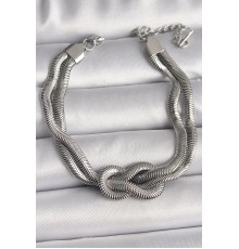 316L Çelik Gümüş Renk Düğüm Model Kadın Bileklik - TJ-BB6711