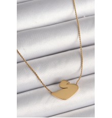 316L Çelik Gold Renk Zincir Kuğu Model Kadın Kolye - TJ-BKO9873