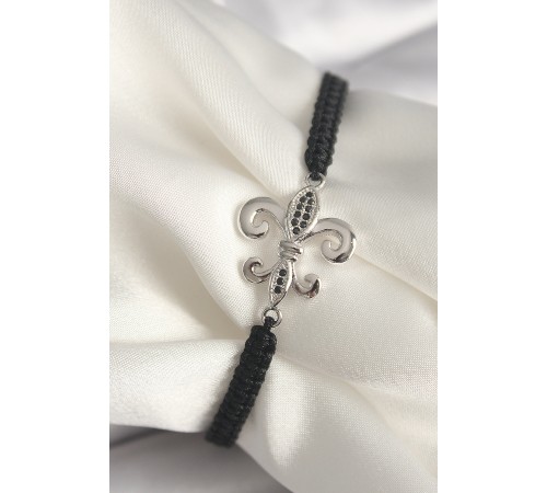 Pirinç Gümüş Renk Zirkon Taş İşlemeli Zambak Model Asansörlü Makrome Model Kadın Bileklik - TJ-BB6806