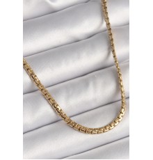316L Çelik Gold Renk Yassı Zincir Model Kadın Kolye - TJ-BKO9878