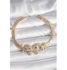 Pirinç Gold Renk Zirkon Taşlı Model Kadın Bileklik - TJ-BB6814