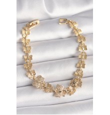 Pirinç Gold Renk Zirkon Taşlı Model Zincir Kadın Bileklik - TJ-BB6834