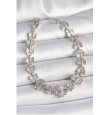 Pirinç Gümüş Renk Zirkon Taşlı Model Zincir Kadın Bileklik - TJ-BB6835