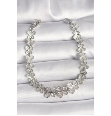 Pirinç Gümüş Renk Zirkon Taşlı Yonca Model Kadın Bileklik - TJ-BB6846