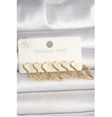 316L Çelik Gold Renk Yıldız Model Kadın Küpe Seti - TJ-BKP10352