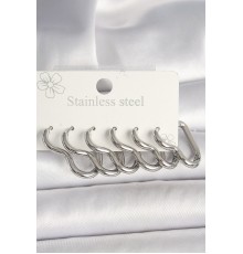 316L Çelik Gümüş Renk Kalp Model Kadın Küpe Seti - TJ-BKP10355