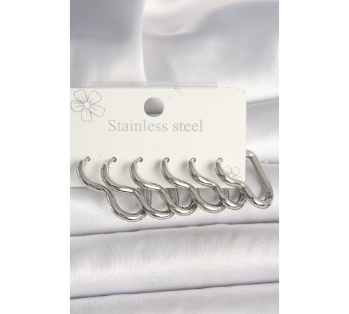 316L Çelik Gümüş Renk Kalp Model Kadın Küpe Seti - TJ-BKP10355