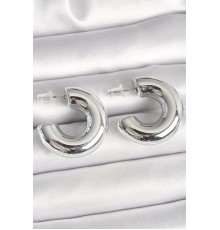 Pirinç Gümüş Renk Yarım Halka Model CCB Kadın Küpe - TJ-BKP10374