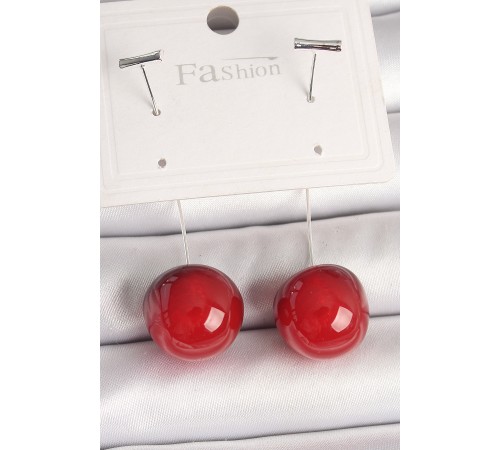 Pirinç Gümüş Renk Çivi Kiraz Model Kadın Küpe - TJ-BKP10376