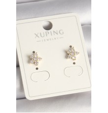 Pirinç Gold Renk Zirkon Taşlı Çiçek Model Xuping Kadın Küpe - TJ-BKP10380