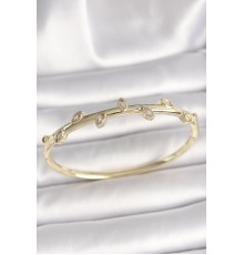 Pirinç Gold Renk Damla Zirkon Taşlı Kadın Kelepçe - TJ-BB6863