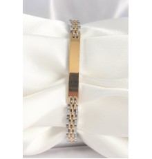 316L Çelik Gold Gümüş Renk Zincir Künye Model Erkek Bileklik - TJ-EB3714