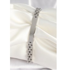 316L Çelik Gümüş Renk Zincir Künye Model Erkek Bileklik - TJ-EB3715