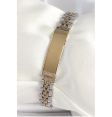 316L Çelik Gold Gümüş Renk Kalın Zincir Künye Model Erkek Bileklik - TJ-EB3717