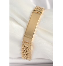 316L Çelik Gold Renk Zincir Künye Model Erkek Bileklik - TJ-EB3719