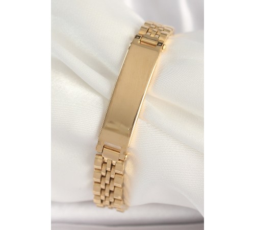 316L Çelik Gold Renk Zincir Künye Model Erkek Bileklik - TJ-EB3719