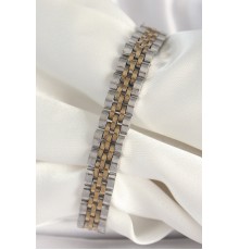 316L Çelik Gold Gümüş Renk Zincir Model Erkek Bileklik - TJ-EB3720
