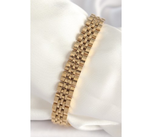 316L Çelik Gold Renk Zincir Model Erkek Bileklik - TJ-EB3722