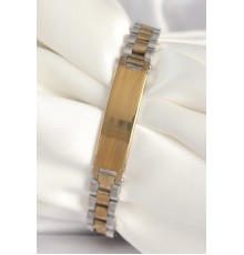 316L Çelik Gold Gümüş Renk Zincir Künye Model Erkek Bileklik - TJ-EB3724