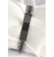 316L Çelik Gümüş Siyah Renk Zincir Künye Model Erkek Bileklik - TJ-EB3727