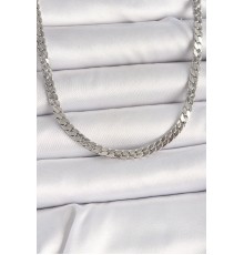 316L Çelik Gümüş Renk Yassı Zincir Model Erkek Kolye - TJ-ERK1384