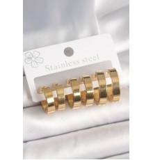 316L Çelik Gold Renk Halka Model Kadın Küpe Seti - TJ-BKP10393