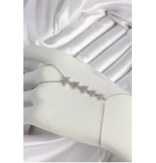 Pirinç Gümüş Renk Zirkon Taşlı Yıldız Model Kadın Şahmeran - TJ-SN616