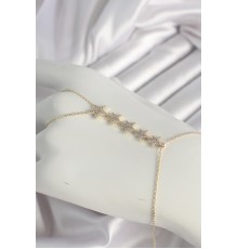 Pirinç Gold Renk Zirkon Taşlı Yıldız Model Kadın Şahmeran - TJ-SN617