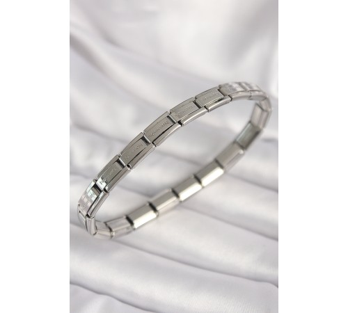 316L Çelik Gümüş Renk İnce Yazılı Nomination Kadın Bileklik - TJ-BB6876