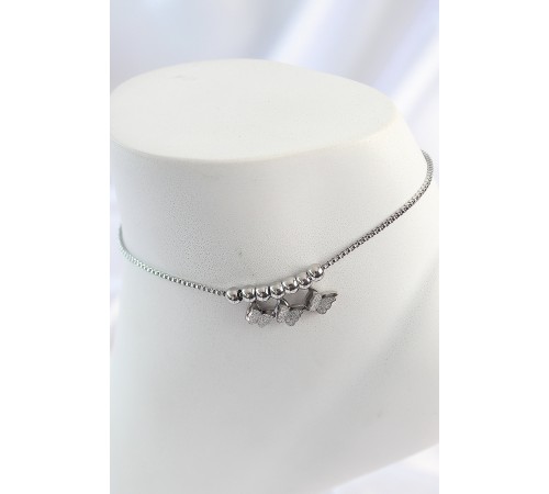 316L Çelik Gold Renk Minimal Kalp Model Renkli Zirkon Taşlı Halhal - TJ-HH1630