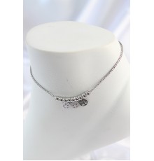 316L Çelik Gümüş Renk Minimal Kalp Model Renkli Zirkon Taşlı Halhal - TJ-HH1631