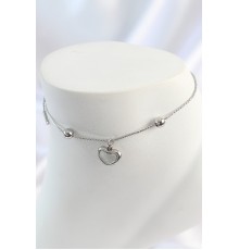 316L Çelik Gold Renk Sallantı Mineli Kalp Figür Topçuk Detay Kadın Halhal - TJ-HH1648