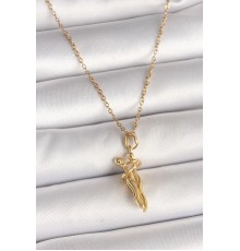 316L Çelik Gold Renk Zincir Sarılma Model Kadın Kolye - TJ-BKO9976