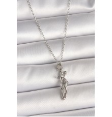 316L Çelik Gümüş Renk Zincir Sarılma Model Kadın Kolye - TJ-BKO9977