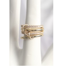 Pirinç Gold Renk Zirkon Taşlı 4'Lü Kadın Yüzük - TJ-BYK3707