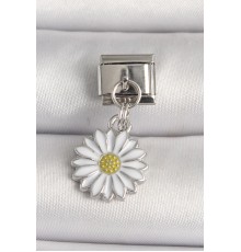 316L Çelik Gümüş Renk Papatya Model Nomination Charm - TJ-BC1212