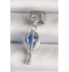 316L Çelik Gümüş Renk Mavi Balon Model Nomination Charm - TJ-BC1224