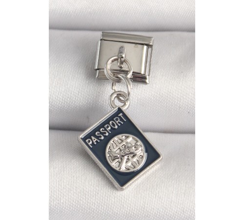 316L Çelik Gümüş Renk Passport Model Nomination Charm - TJ-BC1225