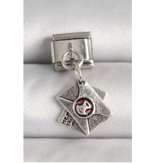 316L Çelik Gümüş Renk Mektup Model Nomination Charm - TJ-BC1228