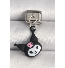 316L Çelik Gümüş Renk Siyak Kulaklı Kedi Model Nomination Charm - TJ-BC1238